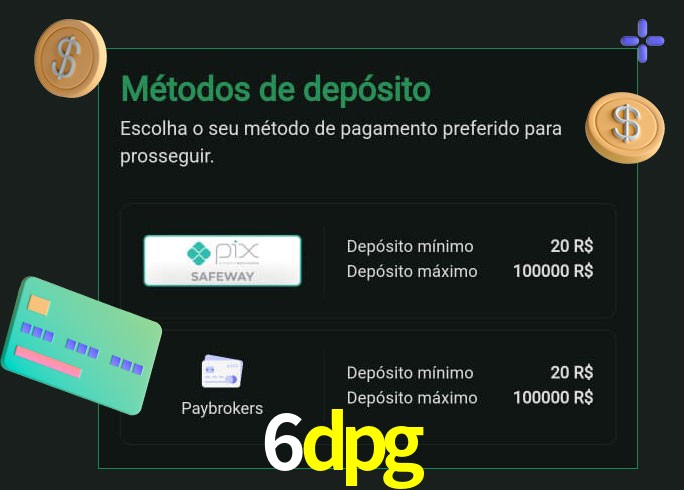 O cassino 6dpg oferece uma grande variedade de métodos de pagamento